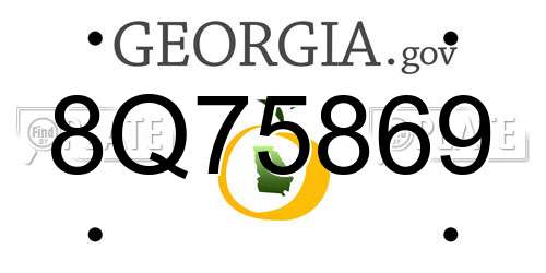 8Q75869 Georgia License Plate
