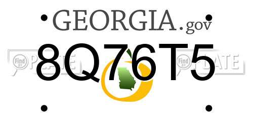 8Q76T5 Georgia License Plate