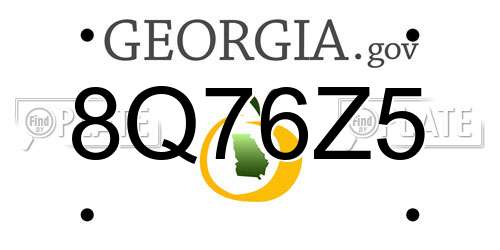 8Q76Z5 Georgia License Plate