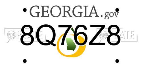 8Q76Z8 Georgia License Plate