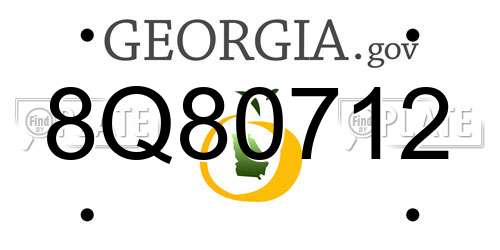 8Q80712 Georgia License Plate