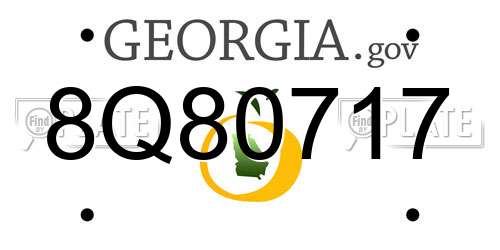 8Q80717 Georgia License Plate