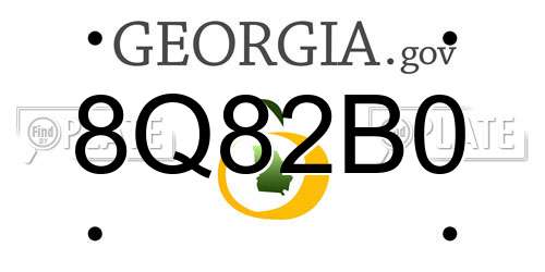 8Q82B0 Georgia License Plate