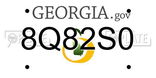 8Q82S0 Georgia License Plate