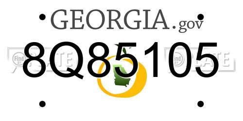 8Q85105 Georgia License Plate