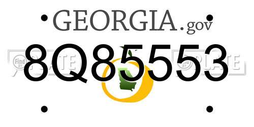 8Q85553 Georgia License Plate