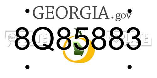 8Q85883 Georgia License Plate