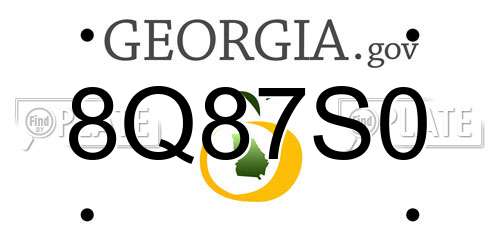 8Q87S0 Georgia License Plate