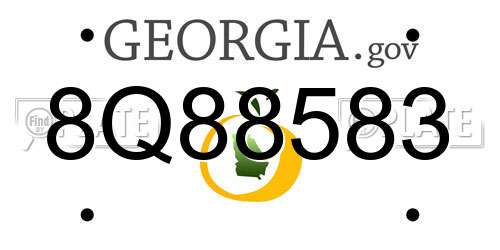 8Q88583 Georgia License Plate