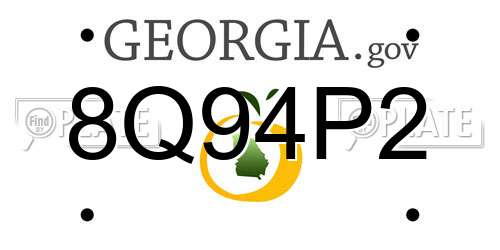 8Q94P2 Georgia License Plate
