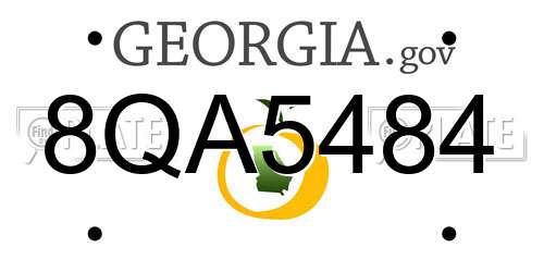 8QA5484 Georgia License Plate