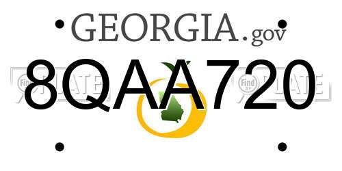 8QAA720 Georgia License Plate