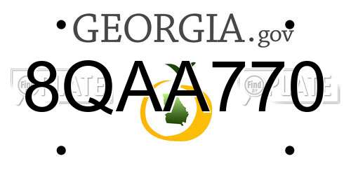 8QAA770 Georgia License Plate
