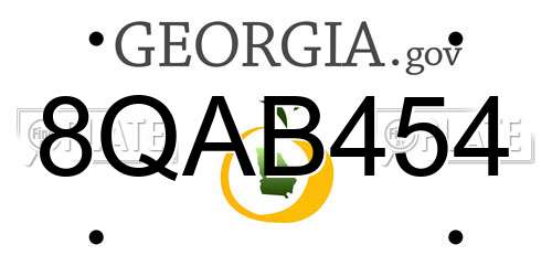 8QAB454 Georgia License Plate