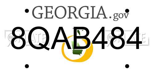 8QAB484 Georgia License Plate