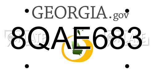 8QAE683 Georgia License Plate