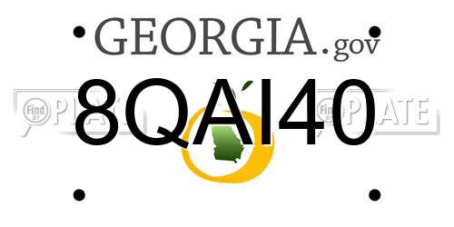 8QAI40 Georgia License Plate
