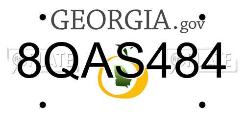 8QAS484 Georgia License Plate