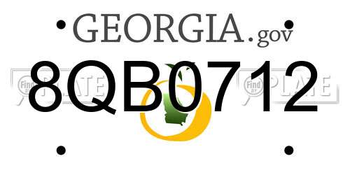8QB0712 Georgia License Plate