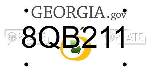 8QB211 Georgia License Plate