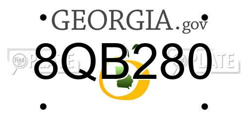 8QB280 Georgia License Plate