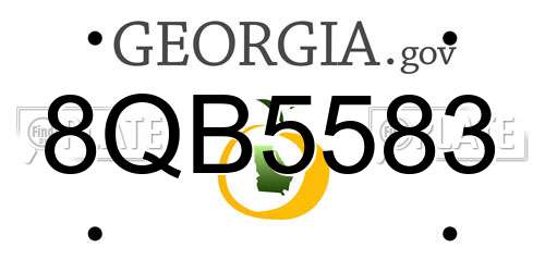 8QB5583 Georgia License Plate