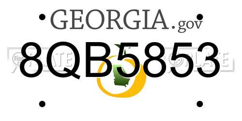 8QB5853 Georgia License Plate