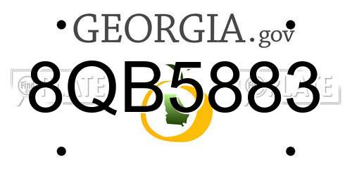 8QB5883 Georgia License Plate
