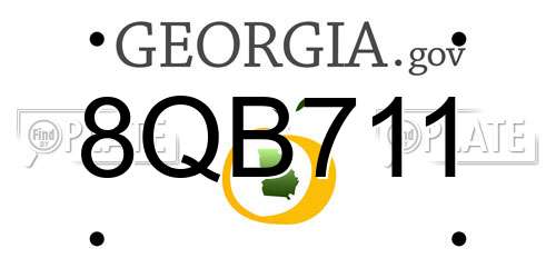 8QB711 Georgia License Plate