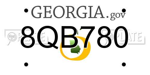 8QB780 Georgia License Plate