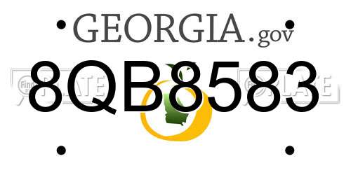 8QB8583 Georgia License Plate