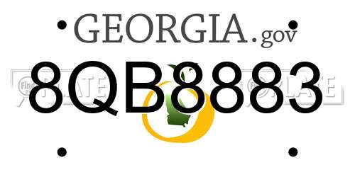8QB8883 Georgia License Plate