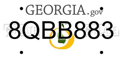 8QBB883 Georgia License Plate