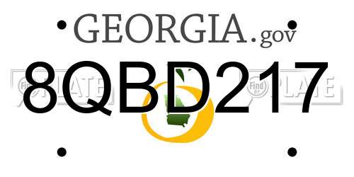 8QBD217 Georgia License Plate