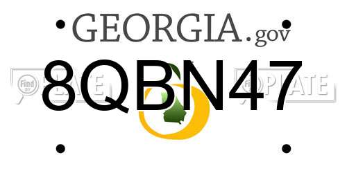 8QBN47 Georgia License Plate