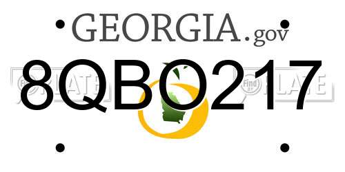 8QBO217 Georgia License Plate