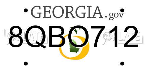 8QBO712 Georgia License Plate