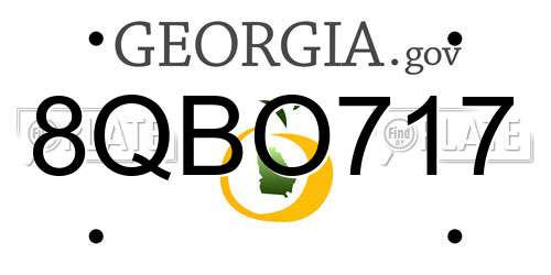 8QBO717 Georgia License Plate