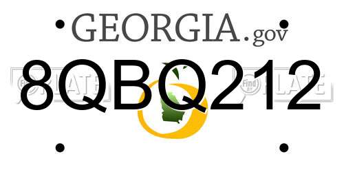 8QBQ212 Georgia License Plate