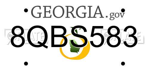 8QBS583 Georgia License Plate