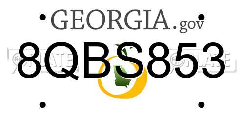 8QBS853 Georgia License Plate