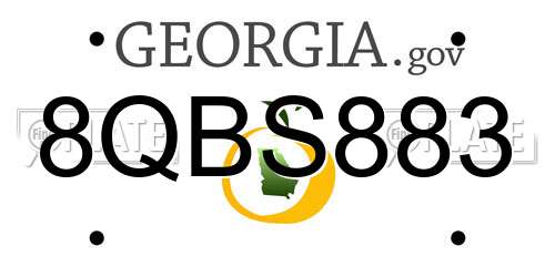 8QBS883 Georgia License Plate