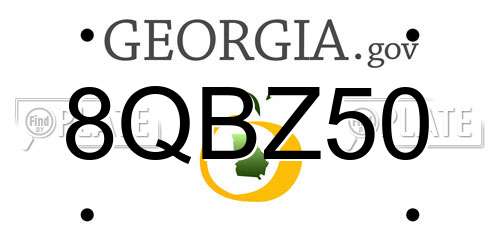 8QBZ50 Georgia License Plate