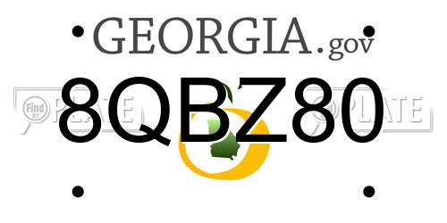 8QBZ80 Georgia License Plate