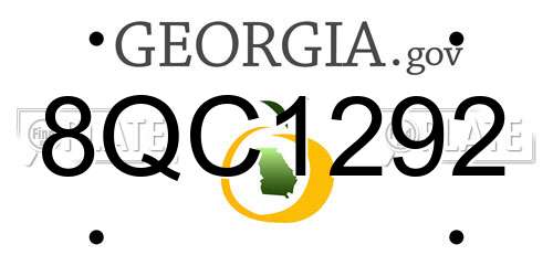 8QC1292 Georgia License Plate