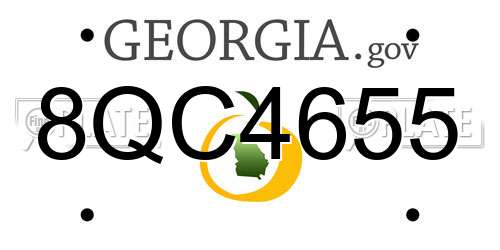 8QC4655 Georgia License Plate