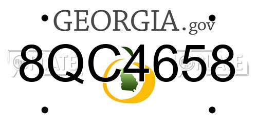 8QC4658 Georgia License Plate