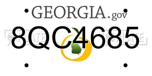 8QC4685 Georgia License Plate