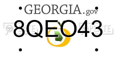 8QEO43 Georgia License Plate
