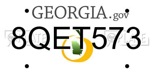 8QET573 Georgia License Plate